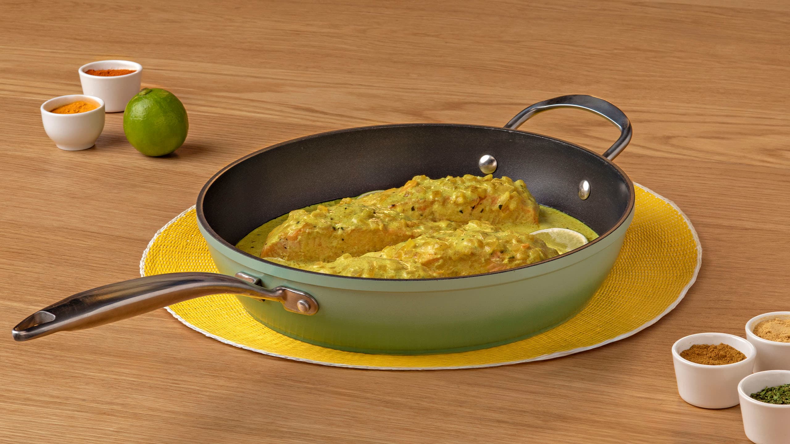 Salmón en salsa de leche de coco