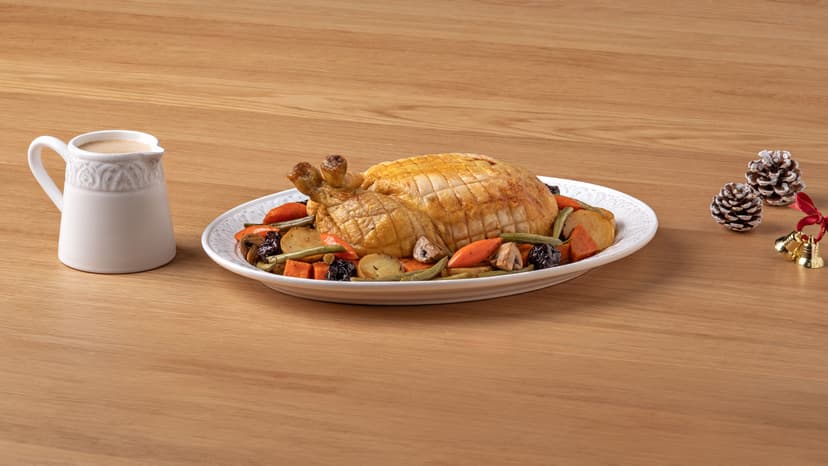 Pollo relleno con verduras