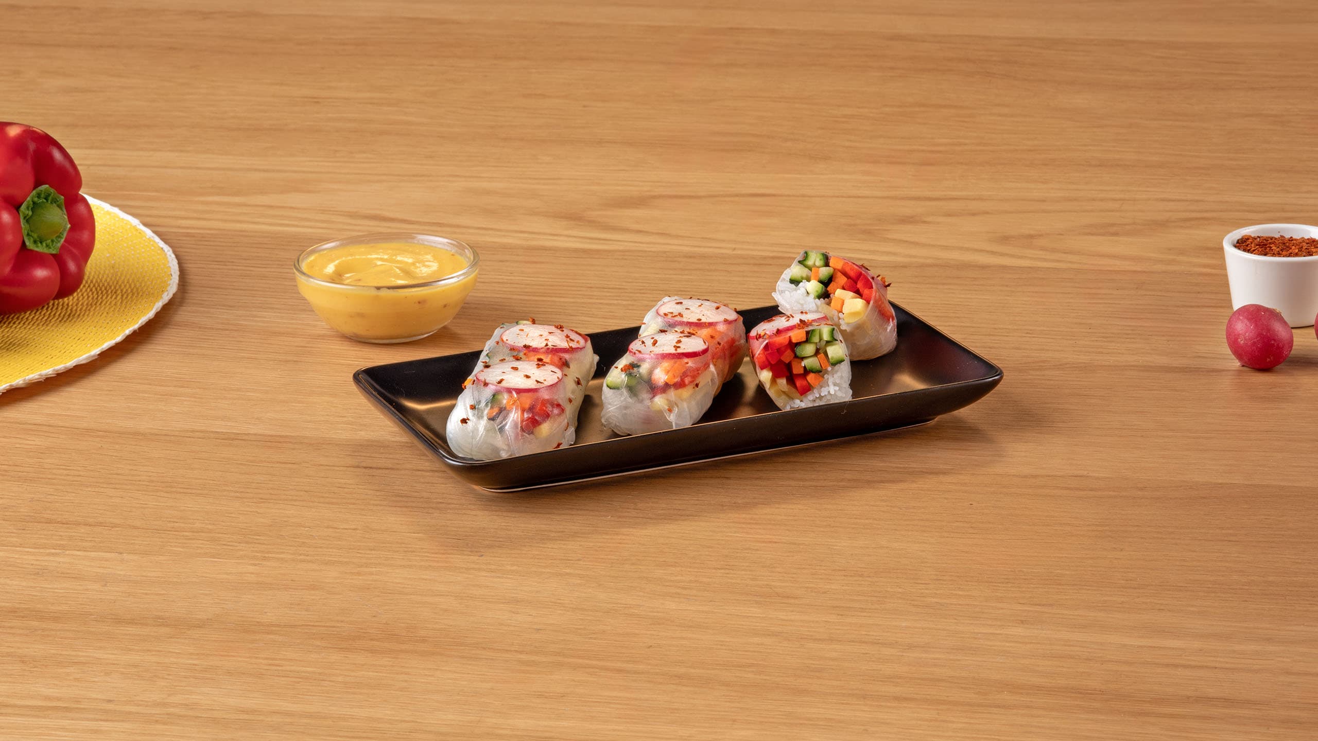 Rollitos de papel de arroz con fideos