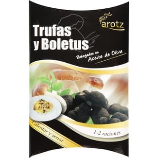 Trufas y boletus rehogados en aceite de oliva calentar y servir estuche 100 g - Arotz