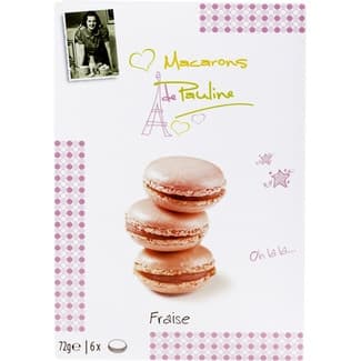 Galletas rellenas de fresa estuche 72 g - Macarons De Pauline