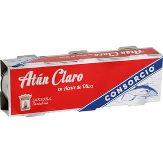 Atún claro en aceite de oliva pack 3 lata 57 g neto escurrido - Consorcio