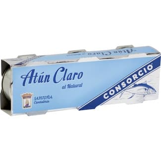 Atún claro al natural pack 3 lata 60 g neto escurrido - Consorcio