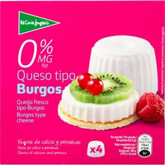 Queso fresco desnatado 0% m.g. pack 4 x 62,50 g envase 250 g - El Corte Ingles