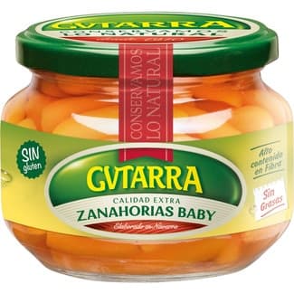 Zanahoria baby muy fina sin gluten frasco 210 g neto escurrido - Gvtarra