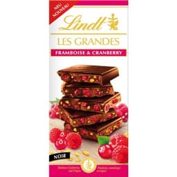 Chocolate negro con frambuesas y arándanos tableta 150 g - Lindt Les Grandes