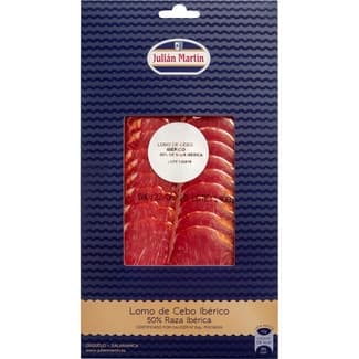 Lomo de cebo ibérico 50% raza ibérica en lonchas envase 100 g - Julian Martin