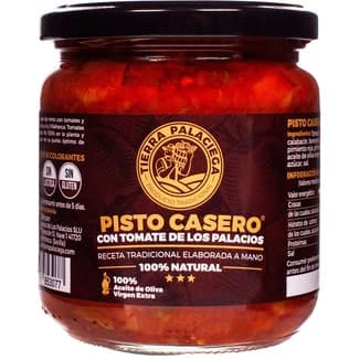 Pisto casero con tomate de los Palacios y aceite de oliva virgen extra frasco 340 g - Tierra Palaciega