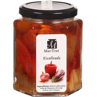 Escalivada asada con aceite de oliva vinagre y sal frasco 250 g - Mar-tret