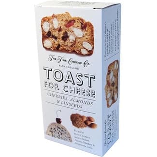 Tostas inglesas con cerezas y almendras estuche 100 g - The Fine Cheese Co.