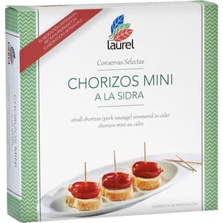 Chorizos mini a la sidra lata 260 g - Laurel