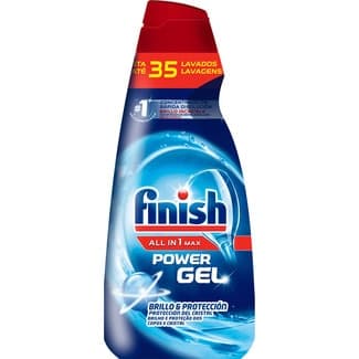 Detergente lavavajillas todo en 1 Max Power Gel brillo y protección botella 35 dosis - Finish