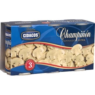 Champiñón laminado extra pack 3 lata 255 g neto escurrido - Cidacos