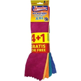 Microfibre bayeta XXL 36x38 cm envase 4 unidades + 1 gratis - Spontex