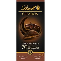 Chocolate negro 70% cacao relleno de mousse de chocolate tableta 150 g - Lindt Creation