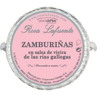 Zamburiñas en salsa de vieira de las Rías Gallegas lata 111 g - Rosa Lafuente