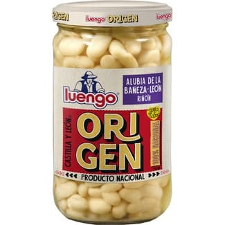 Origen alubia riñón cocida IGP de la Bañeza-León frasco 400 g neto escurrido - Luengo