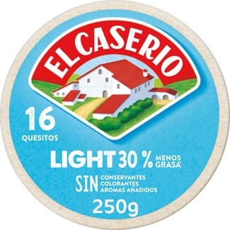 Queso fundido light en porciones 16 quesitos caja 250 g - El Caserio