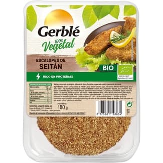 Escalopes de seitán rebozados 100% vegetal y ecológicos pack 2 unidades 90 g - Gerble