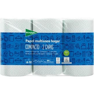 Papel de cocina compacto gofrado muy absorbente 2 capas paquete 6 rollos - El Corte Ingles
