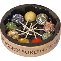 Mini brochetas de queso de cabra francés avellanas, semillas de amapola, jengibre, envase 90 g albahaca, pétalos de rosa, eneldo, curry, pimentón dulce y cebollino 9 unidades - Soreda