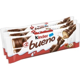 Barritas de chocolate con leche y avellanas pack 3 unidades estuche 129 g - Kinder Bueno