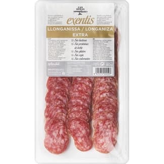 Exentis longaniza extra en lonchas sin gluten sin lactosa envase 80 g - Can Duran