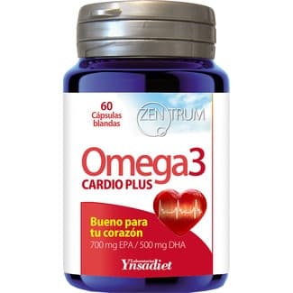 Zentrum Omega 3 Cardio Plus contribuye al funcionamiento normal del corazón envase 60 cápsulas 700 EPA/ 500 DHA Toma 1-2 cápsulas - Ynsadiet