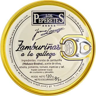 Zamburiña a la gallega lata 85 g neto escurrido - Los Peperetes
