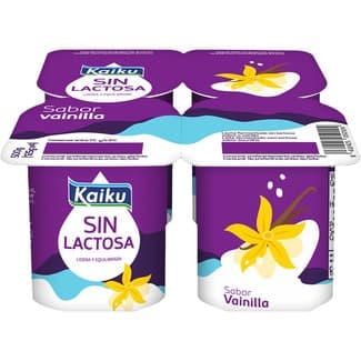 Sin lactosa sabor vainilla sin gluten pack 4 unidades 125 g - Kaiku