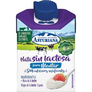 Nata para montar sin lactosa brik 200 ml - Asturiana