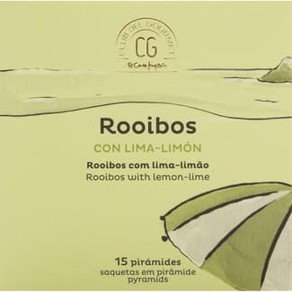 Infusión Rooibos con lima y limón 15 pirámides estuche 33,75 g - Club Del Gourmet