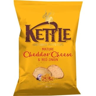 Patatas fritas sabor queso cheddar maduro y cebolla roja bolsa 130 g - Kettle