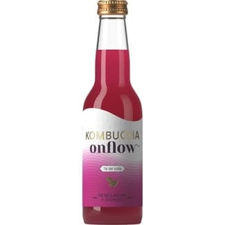 Kombucha de remolacha y mango sin pasteurizar, ecológica, sin gluten y vegana botella 330 ml - Onflow