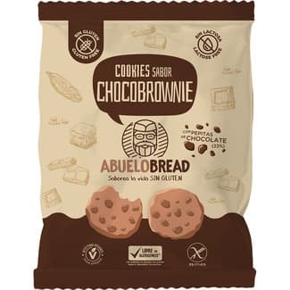 Cookies con sabor a chocobrownie con pepitas de chocolate sin gluten y sin lactosa bolsa 150 g - Abuelobread
