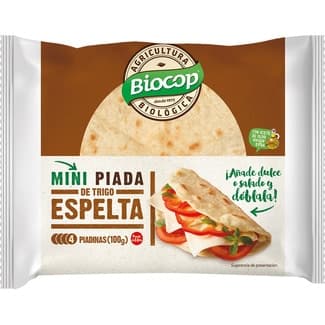 Mini piadas de trigo espelta ecológicas 4 unidades 100 g - Biocop