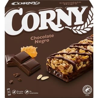 Barritas de cereales con chocolate negro sin aceite de palma estuche 138 g 6 unidades - Corny