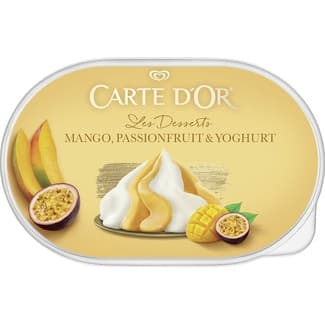 Helado de yogurt, mango y fruta de la pasión tarrina 825 ml - Carte D'or