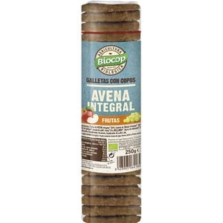 Galletas ecológicas con copos de avena integral con frutas envase 250 g - Biocop