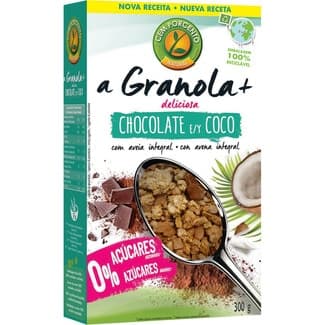 Granola de chocolate y coco con avena integral 0% azúcares añadidos envase 350 g - Cem Porcento