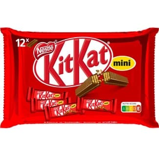 Mini barritas de galleta recubiertas de chocolate con leche envase 12 unidades - Nestle Kit Kat