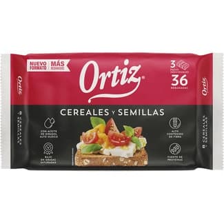 Pan tostado cereales y semillas 36 rebanadas paquete 320 g - Ortiz