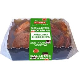 Galletas healthy de avellana y chocochips con proteína vegetal envase 170 g - Miterra