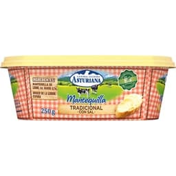 Mantequilla tradicional con sal tarrina 250 g - Asturiana