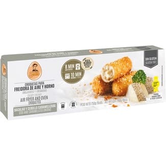 Croquetas de bacalao y cebolla para freidora de aire y horno sin gluten 8 unidades estuche 250 g - La Cocina De Senen