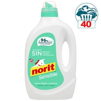 Detergente líquido Sensible botella 40 dosis sin alérgenos, perfume ni sesibilizantes - Norit