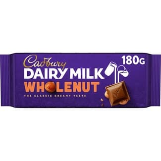 Dairy Milk Whole Nut chocolate con leche y avellanas enteras tableta 180 g - Cadbury
