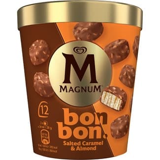 Bombones helados salted caramel & almond 12 unidades estuche 204 ml - Magnum Bonbon