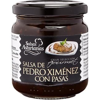 Salsa de Pedro Ximénez con pasas gran selección gourmet frasco 215 g - Salsas Asturianas