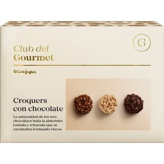 Croquers de almendra caramelizada a los tres chocolates negro leche y blanco estuche 150 g - Club Del Gourmet